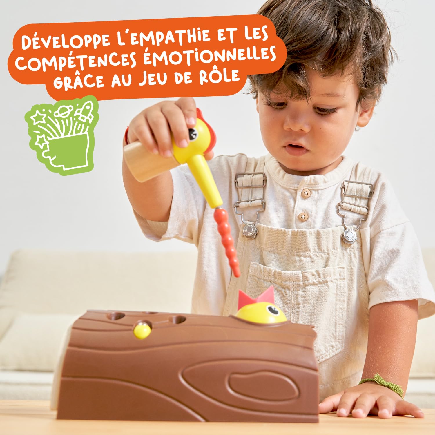 Nene Toys Petit Pic-vert, Jouet Magnétique pour Enfants 2 Ans – Jeu Éducatif en Bois pour Tout-Petits, Améliore la Motricité Fine et la Reconnaissance des Couleurs – Cadeau pour Garçons Filles 2 3 Ans