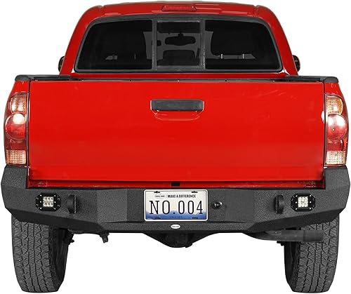 Miniatura 2 de u-Box Parachoques trasero Tacoma 05-15 para Toyota Tacoma 2005-2015 2nd Gen Pickup Trucks Steel Off Road Step Bumper Guard w/LED Lights