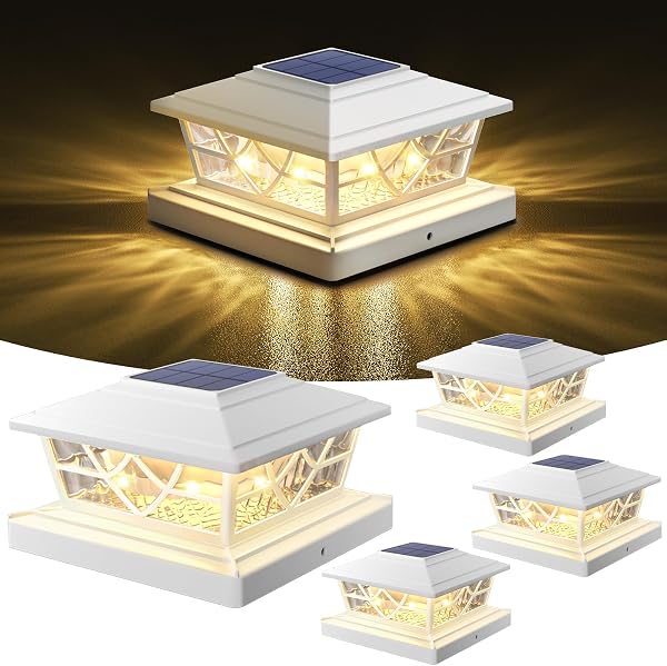 NIORSUN Solar Post Lights Outdoor, 2 Modes LED, Deck Fence Post Solar Lights for 3.5x3.5 4x4 5x5 5.5x5.5 Caps Patio Gard