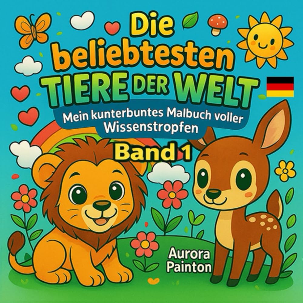 Die beliebtesten Tiere der Welt: Mein kunterbuntes Malbuch voller Wissenstropfen