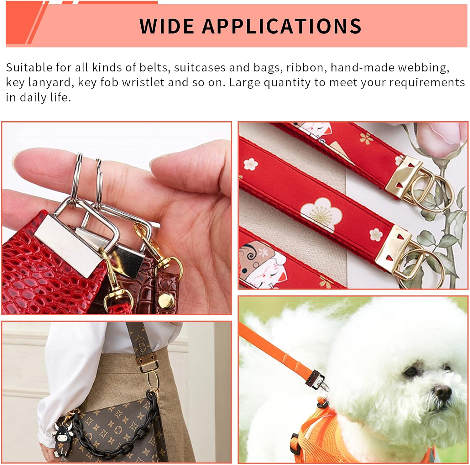 Key Fob Hardware 1 in Keychain Set Includes 25 pcs with keyrings and Glass Running Plier for Wristlet Lanyard Chain Making Supplies