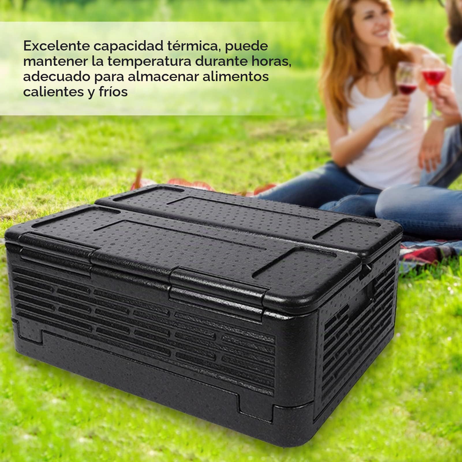 Caja Térmica Térmica para Alimentos para Exteriores, Caja Plegable para Almacenamiento de Alimentos, Bolsa Térmica Portátil Grande de 60 litros para Picnic, Camping y Actividades