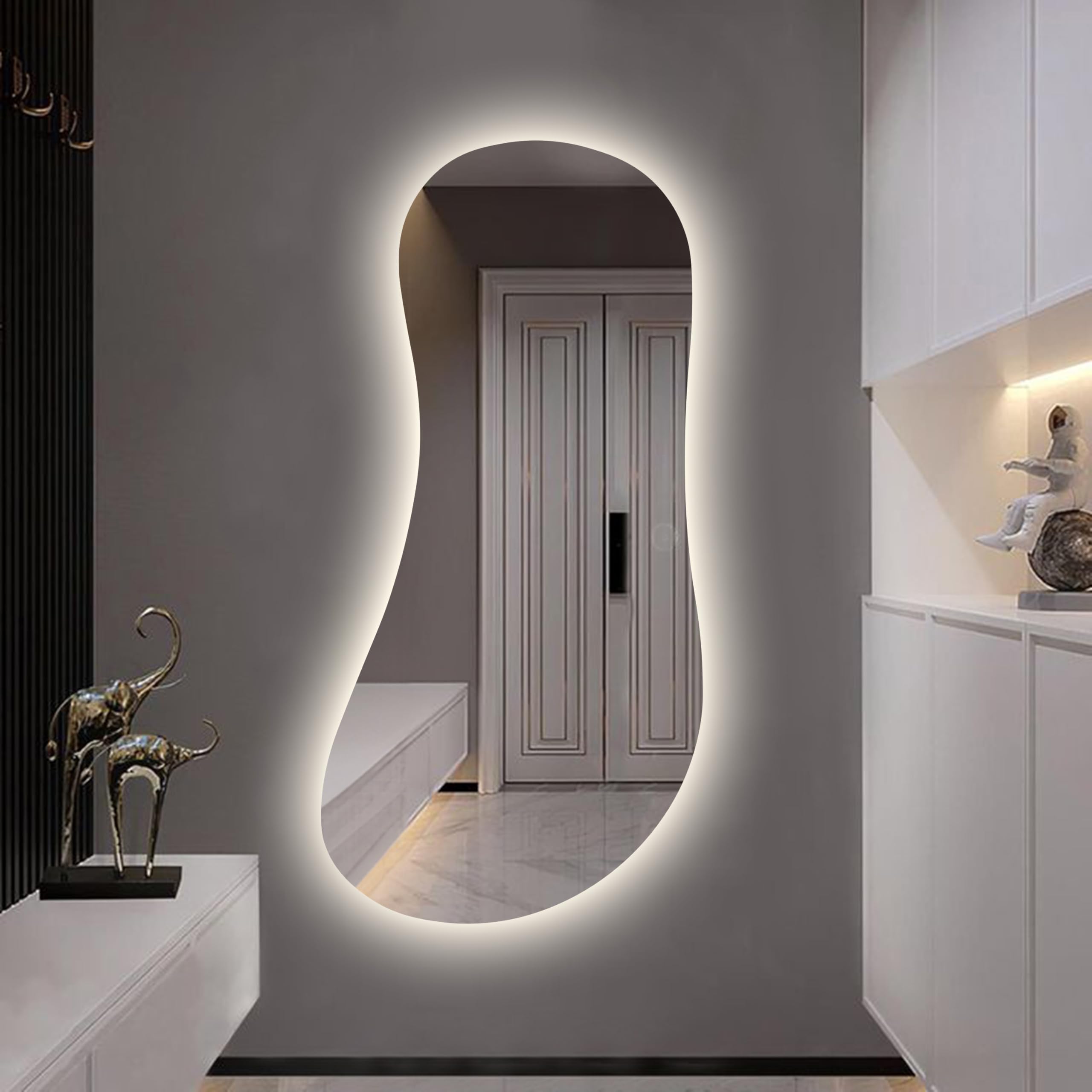 Irregular LED Lighted Bathroom Mirror