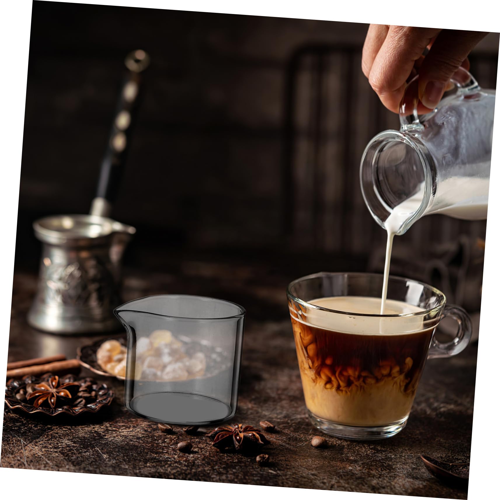 BESTonZON 4 piccole caraffa per il latte in, 110 ml, per il latte, in, per il caffè, per salse, per il latte, per il cappuccino