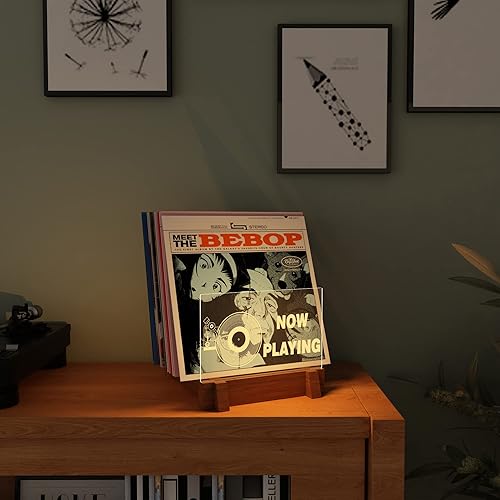 Miniatura 4 de YuanDian Exhibición y almacenamiento de discos de vinilo ilumina ahora jugando estante de acrílico con pantalla LED y alimentación USB