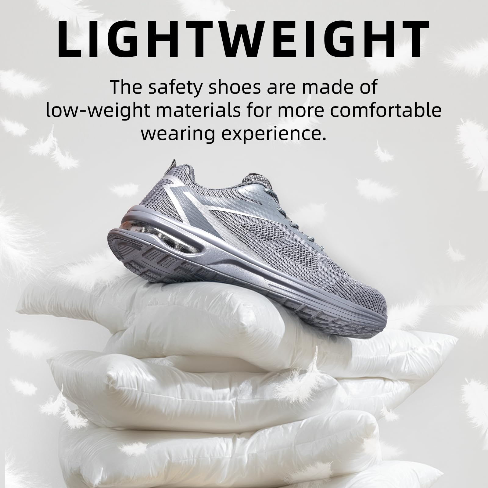 Furuian Zapatos de punta compuesta para hombre, ligeros, de seguridad, transpirables, con puntera compuesta, cómodos e indestructibles, zapatos de trabajo de seguridad