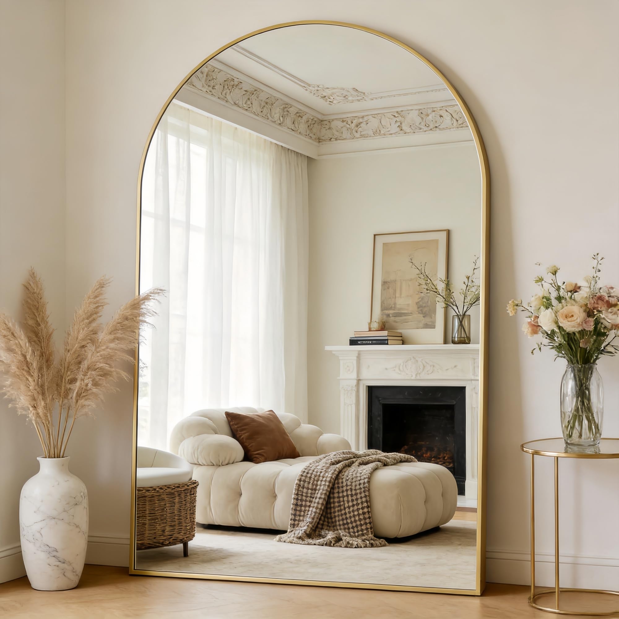 Photo 1 of Dewfig Arched Full Length Mirror, 90"x46", Gold