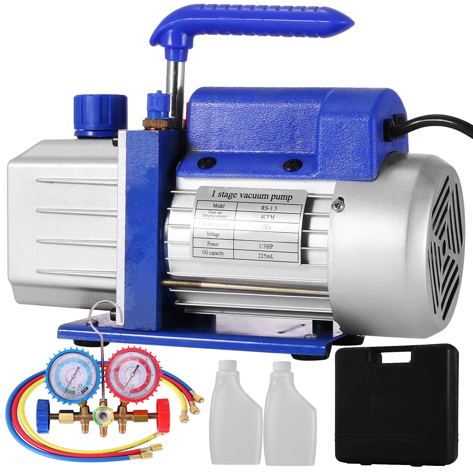 Buy Hihone 4CFM 1/3HP Air Vacuum Pump, Single Stage Vacuum Pump A/C Air