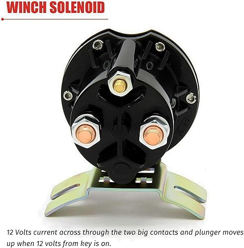 Miniatura 5 de Interruptor de relé de solenoide de arranque de 12V Contactor de servicio intermitente 3 terminales Corriente 150A Max 800A con tuercas y pernos