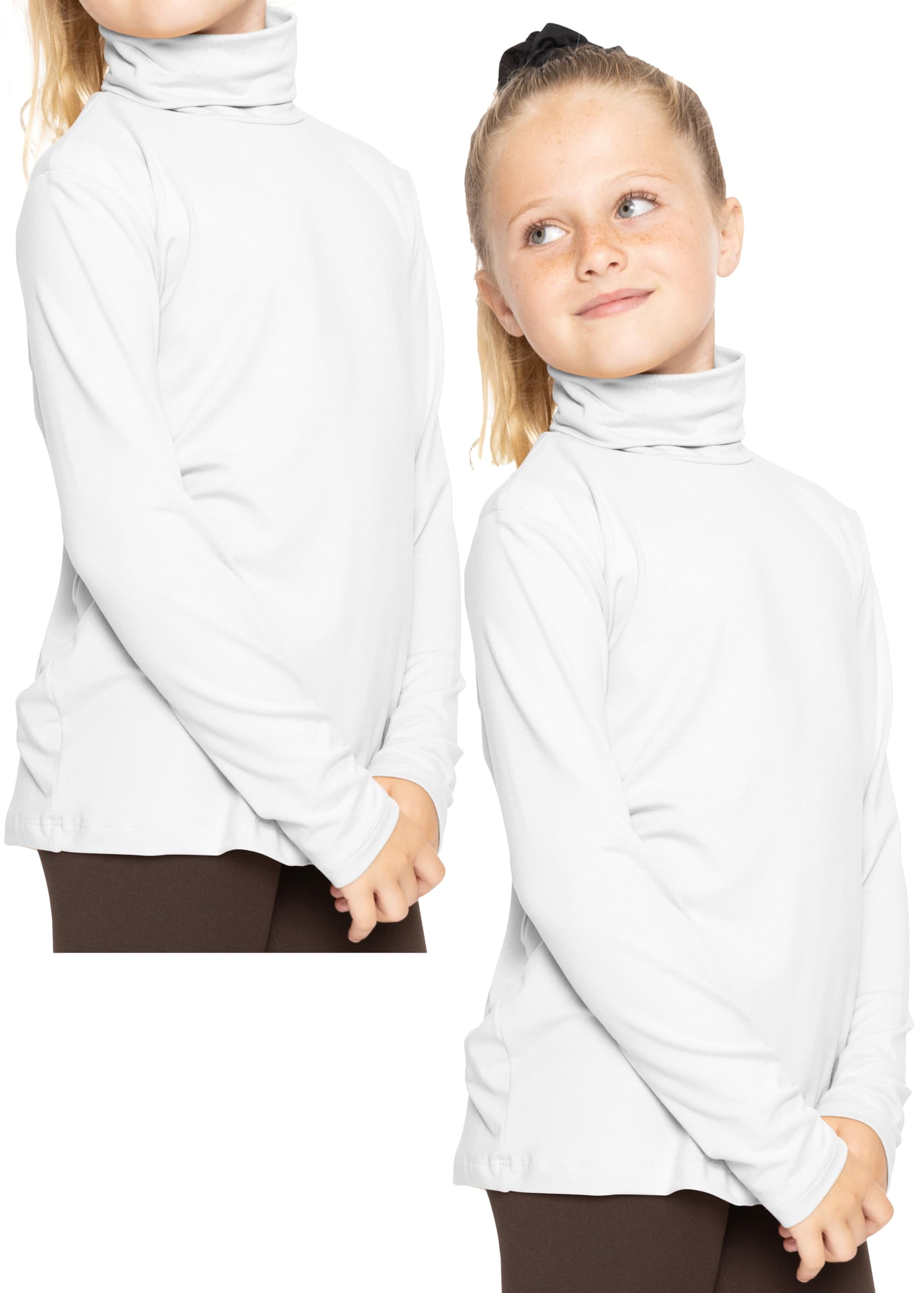 STRETCH IS COMFORT Girl's Oh So Soft Long Sleeve Turtleneck | Youth Size 2-16