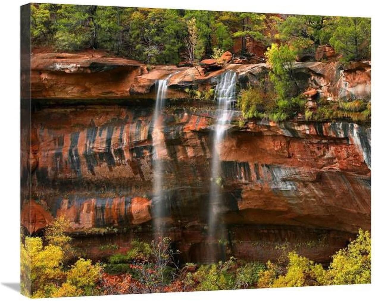 30 in. Cascades Tumbling 110 Feet at Emerald Pools, Zion National Park, Utah Art Print - Tim Fitzharris
