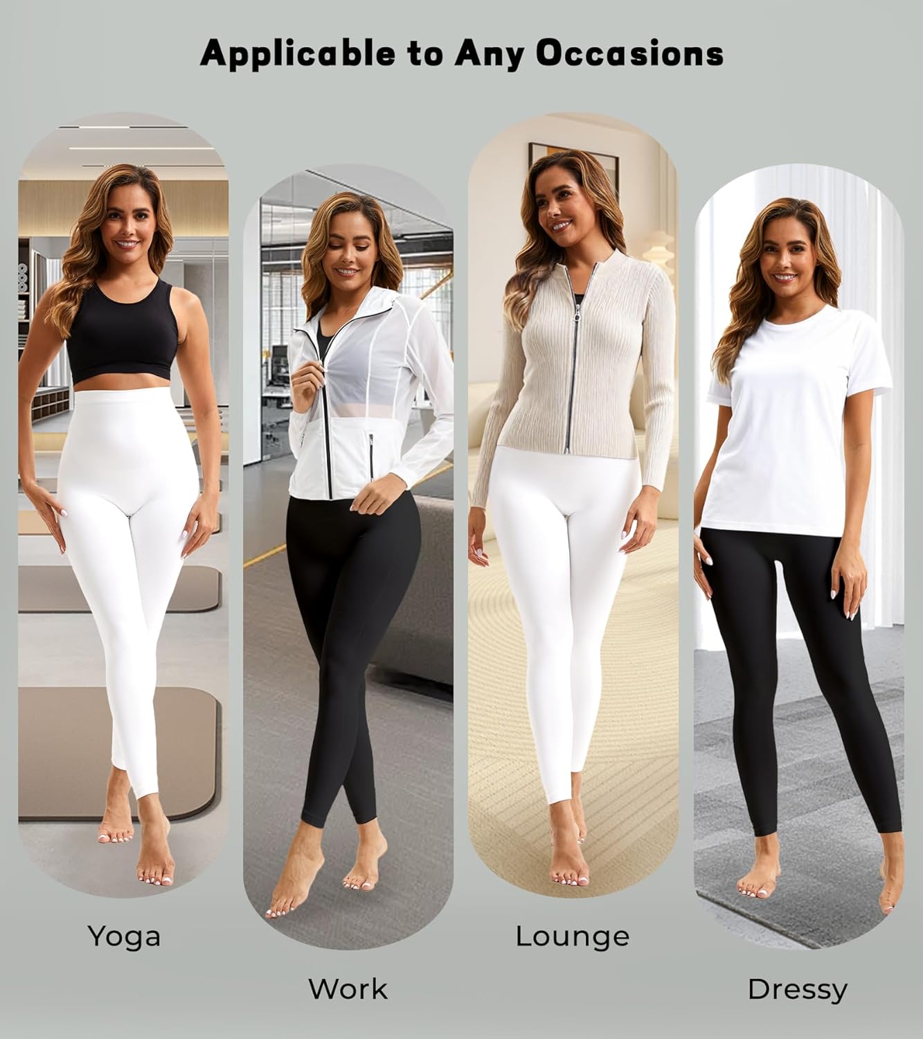 High Waist Shapewear Leggings for Women Tummy Control Leggings Pants Ankle Length - Image 7