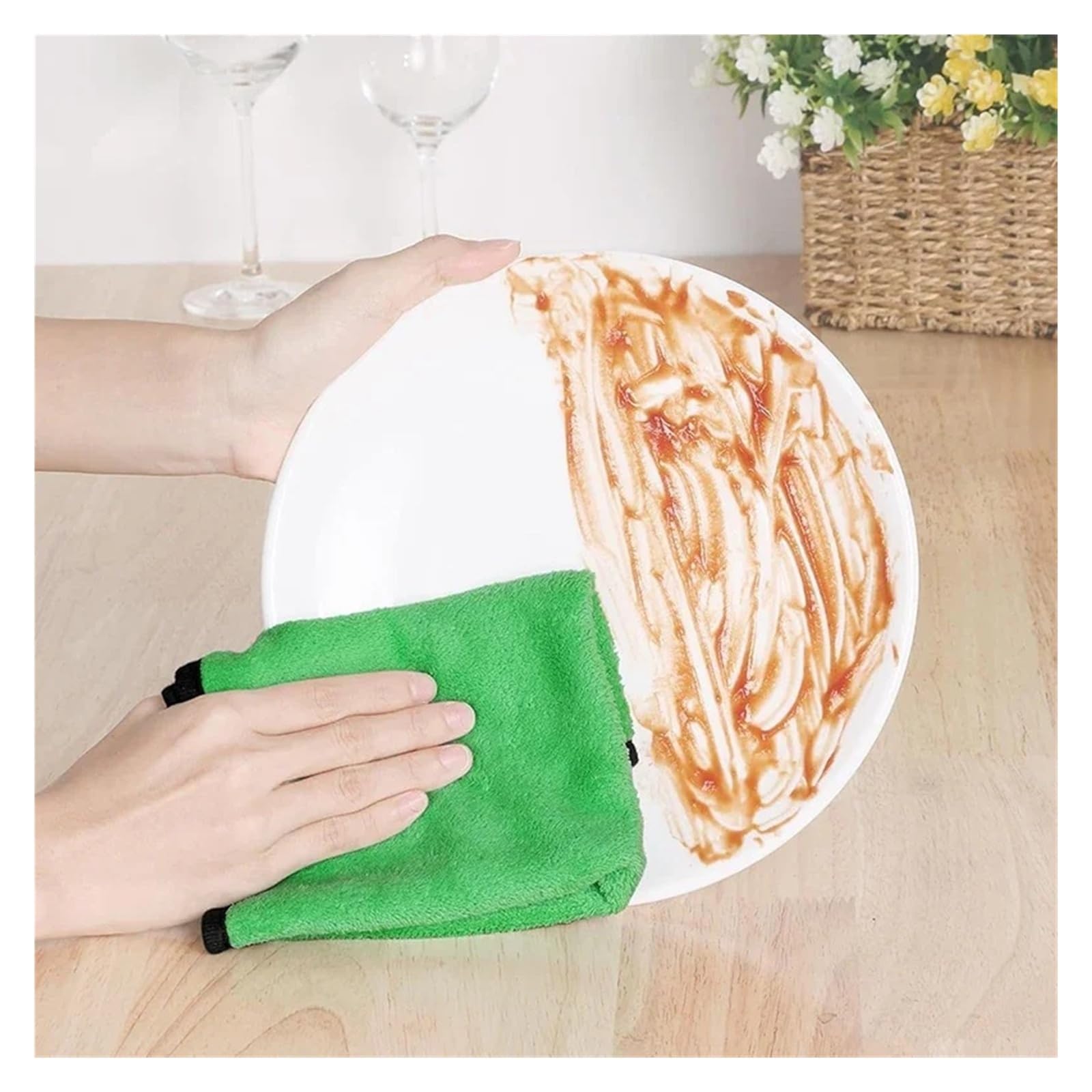 Microfiber Cleaning Towels - 5 10 20 Packs Ultra Absorbent Car Drying Detailing Cloths Wash Rag Set for — view 4