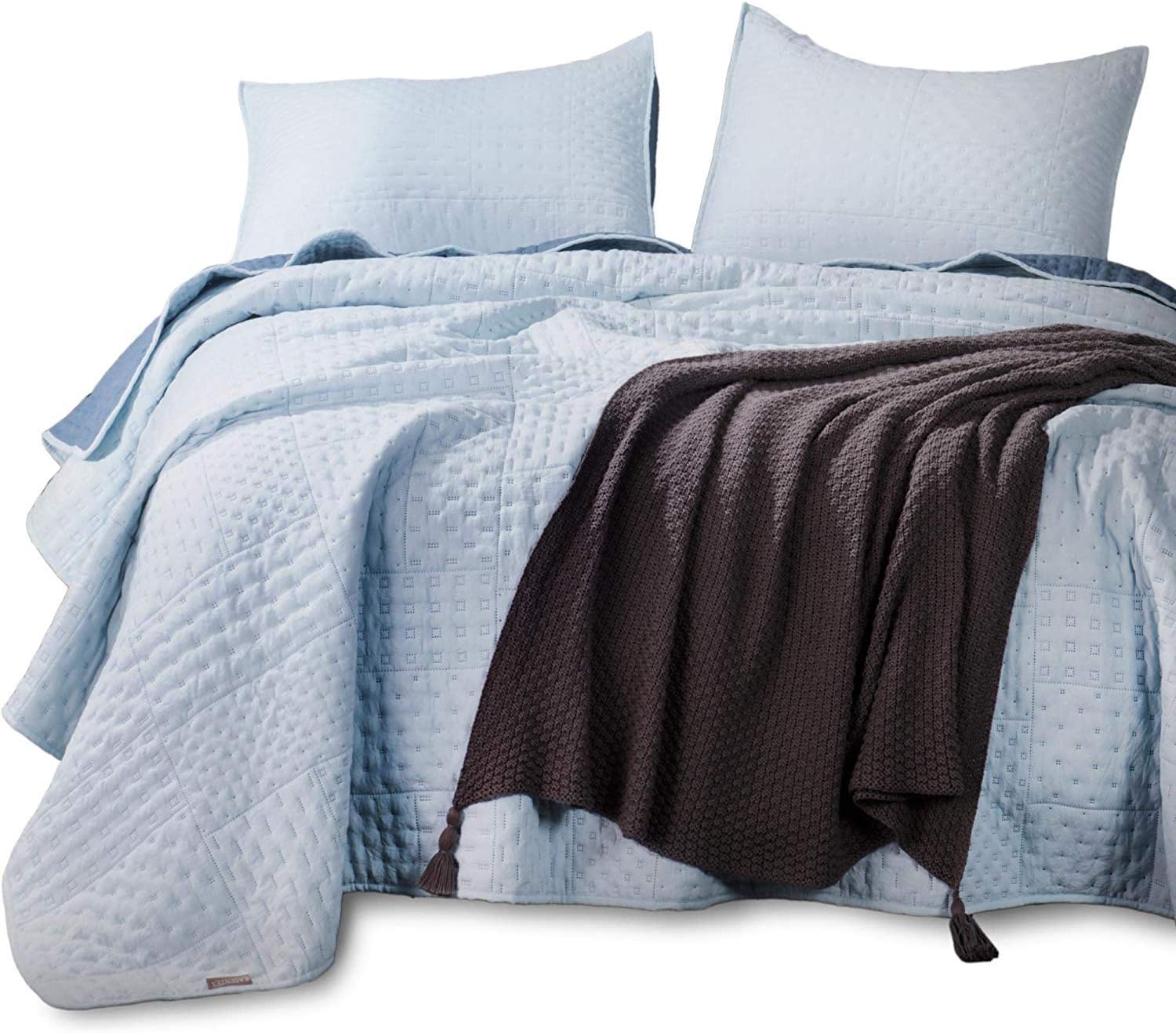 KASENTEX Quilted Coverlet 3pc Mini Bedding SetAll Season