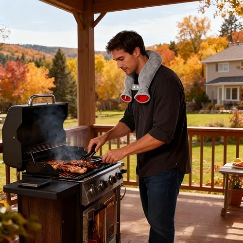 Miniatura 9 de Botella de agua caliente para cuello y hombro con funda de franela extraíble y cierre a presión ajustable, alivio del dolor, comodidad cervical y