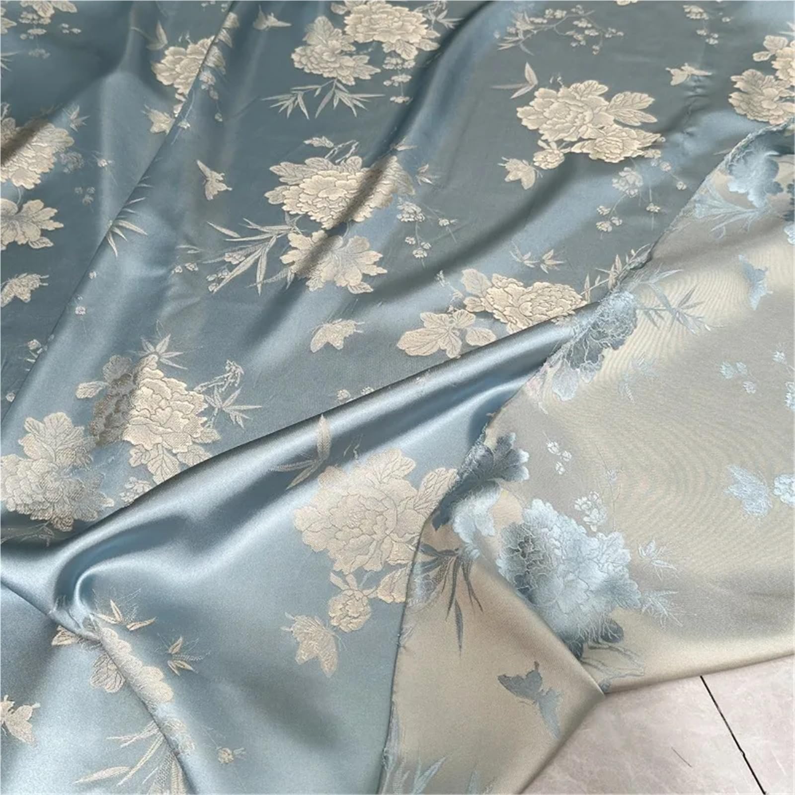 Polyester-Chiffon, Polyester-Brokat-Jacquard-Stoff, 150 cm breit, 100 lang(No. 1 Apricot)