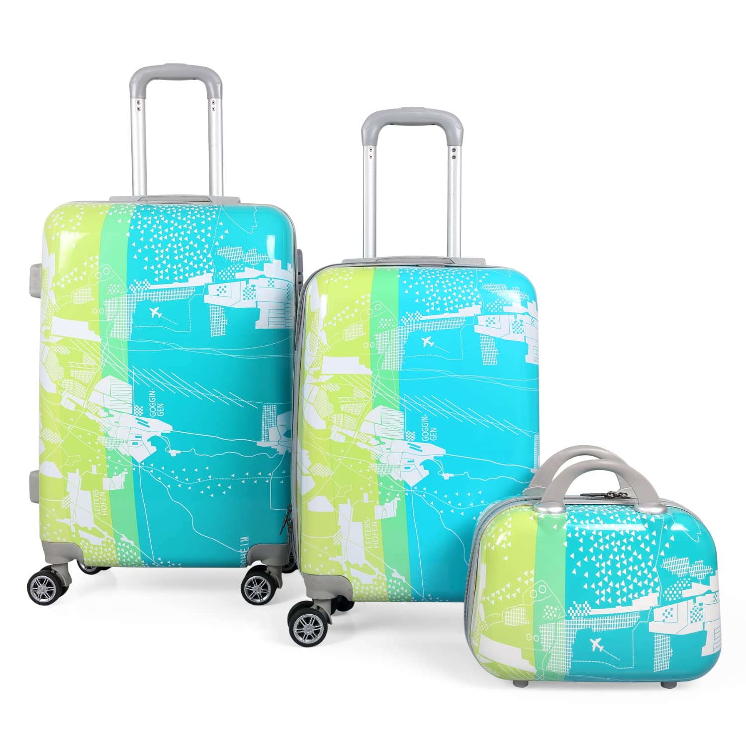 polo class 2Pc Set Trolley Bag (20/24 inch) with 1Pc Vanity Bag - Green-picture-25