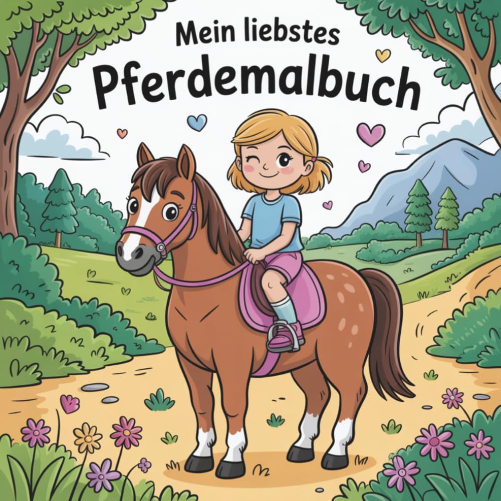 Mein liebstes Pferdemalbuch: 40 faszinierende Ausmalbilder für Pferdefreunde in der Grundschule. Ein tolles Geschenk zur Förderung von Kreativität und Feinmotorik.