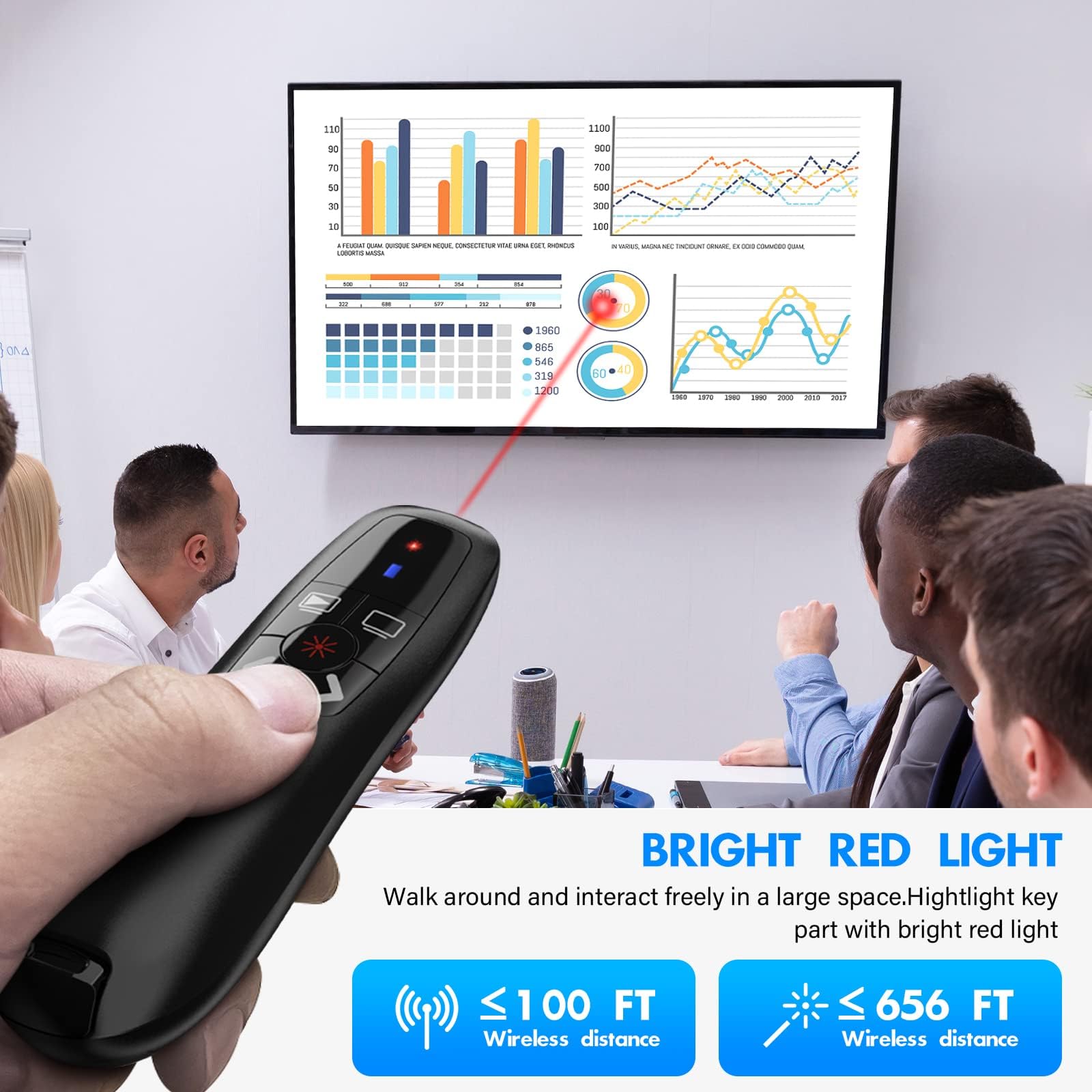 Télécommande sans fil 2,4 GHz pour PowerPoint avec récepteur USB