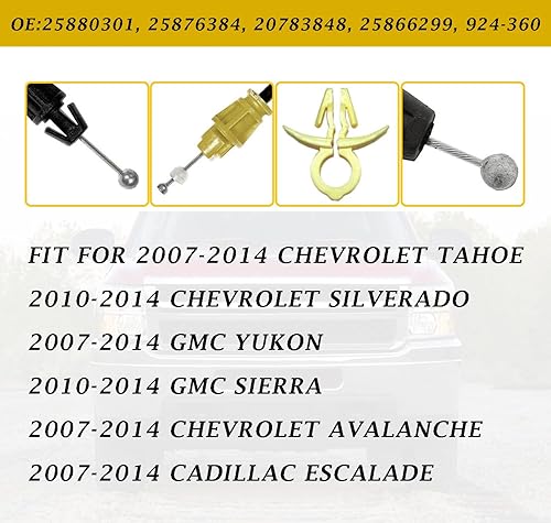 Miniatura 6 de ANP PUAUTO 25880301 25876384 924-360, cable de pestillo de puerta de 16.5 pulgadas, cable de liberación del pestillo de manija interior para Chevy