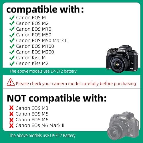 Miniatura 4 de DR-E12 Acoplador de CC LP-E12 Batería ficticia USB-C Cable PD Adaptador PD ACK-E12 Adaptador de corriente CA para cámaras digitales sin espejo Canon