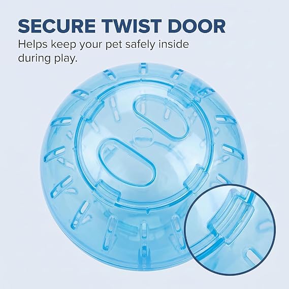 2Pcs 3.94 Inch Rotundity Hamster Balls, Breathable and Sturdy Dwarf Hamster Exercise Balls Running Wheel Gerbil Toys, Small Animals, Portable Small Pet Supplies (Blue and Pink)