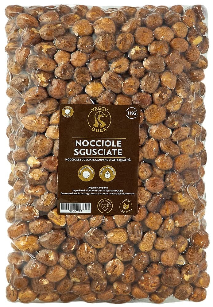 Veggy Duck - Avellanas Crudas Naturales Sin Cáscara (1Kg) | Origen Italia | Sin Sal