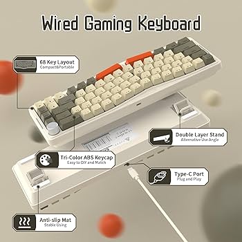Amazon.com: ATTACK SHARK AKS068 Wired Mechanical Gaming Keyboard