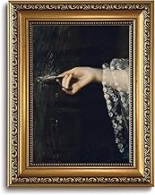 LHHJDIO Vintage Gold Framed Wall Art Moody Hand Canvas Wall Art Baroque Lace Detail Pictures Wall Decor Dark Antique Art Prints for Living Room Bedroom Study