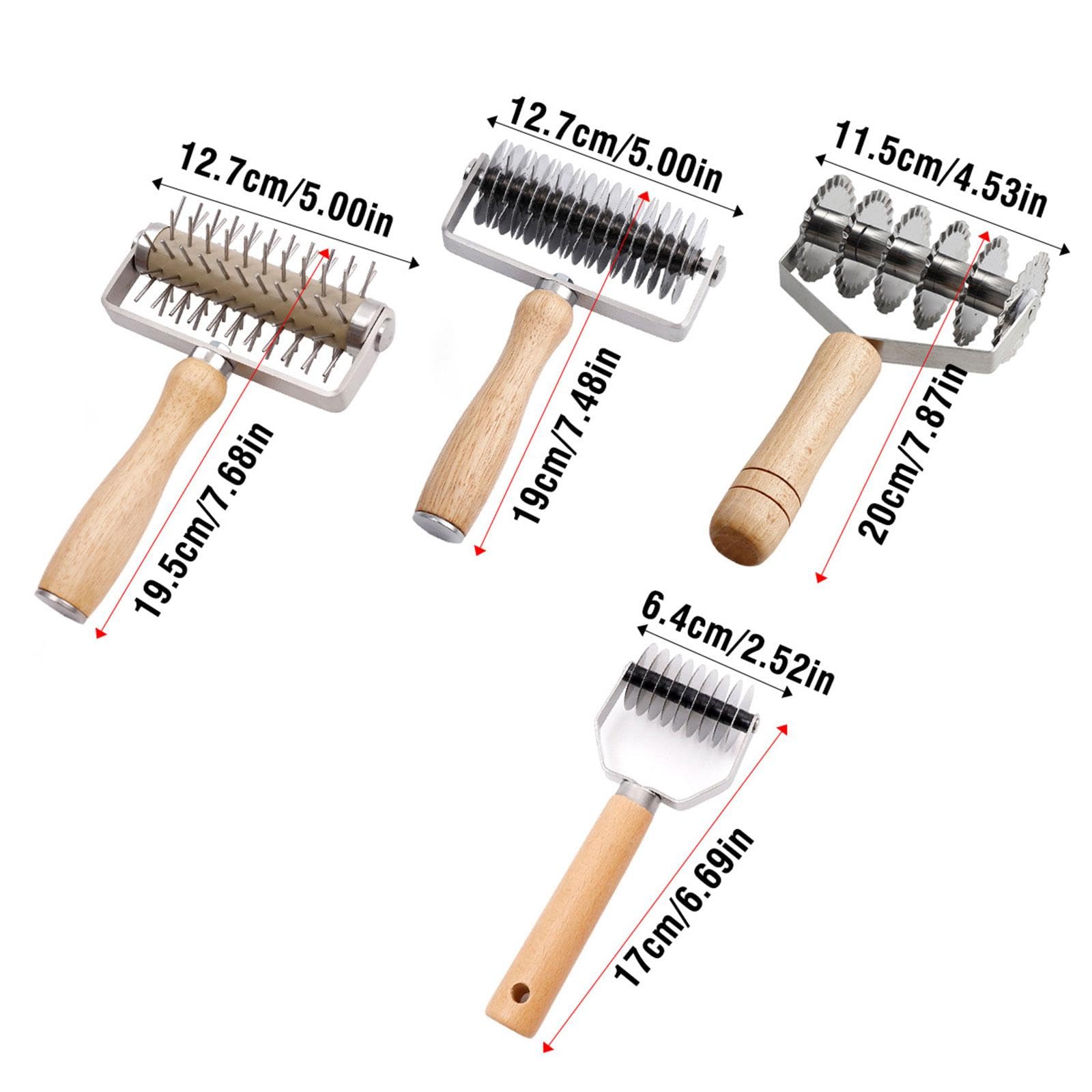 4 Piezas de Rodillos de Rejilla para Cortar Fideos, Herramientas de Corte, Dispositivos de Corte, de Pasteles, Perforador para Restaurante