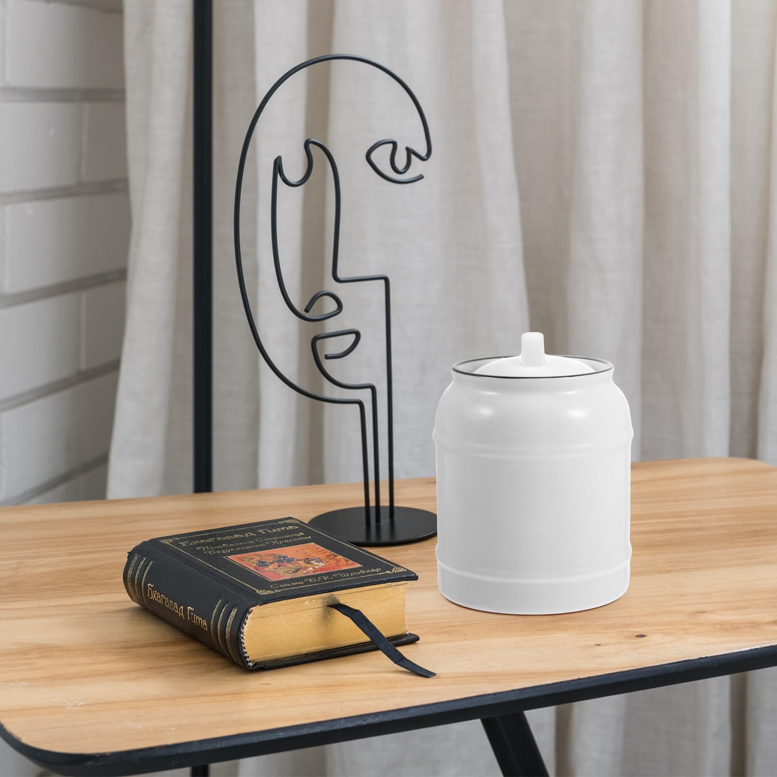 Abaodam Tarro de Almacenamiento Sellado de Cerámica Blanco para Conservar Alimentos Tapa Hermética y Diseño Decorativo para Decorar Tu Hogar