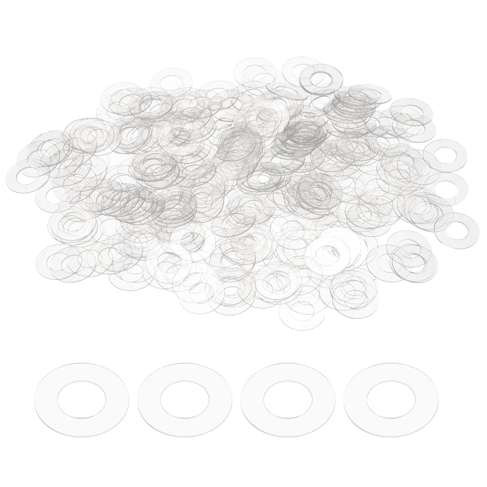 sourcing map 300pcs M6 PVC Flat Washers 6mm ID 10mm OD 0.5mm Thick Sealing Gasket Ring Spacer Water Hose Washers Replacement for Water Pipe Hose