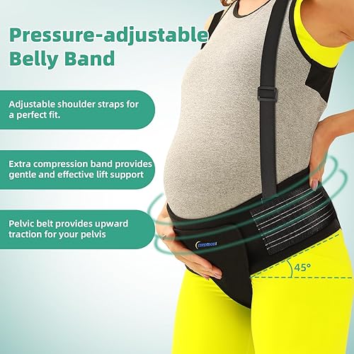 Miniatura 5 de Cinturón de apoyo pélvico para embarazo y posparto – Cinturón de maternidad ajustable para aliviar el dolor pélvico, soporte del suelo pélvico