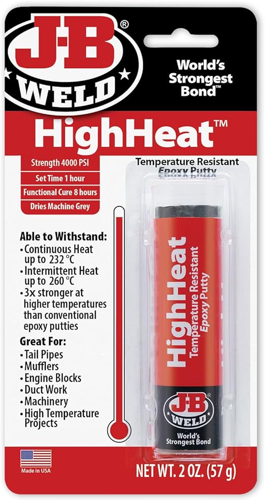 J-B Weld 8297 HighHeat 500 Degree Epoxy Putty-2 Pack