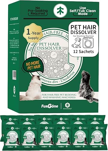 FURGONE Disolvedor de pelo de mascotas para lavadora, 96.7% de disolución de cabello, pelo de perro y gato  Quitamanchas para lavandería, fórmula de