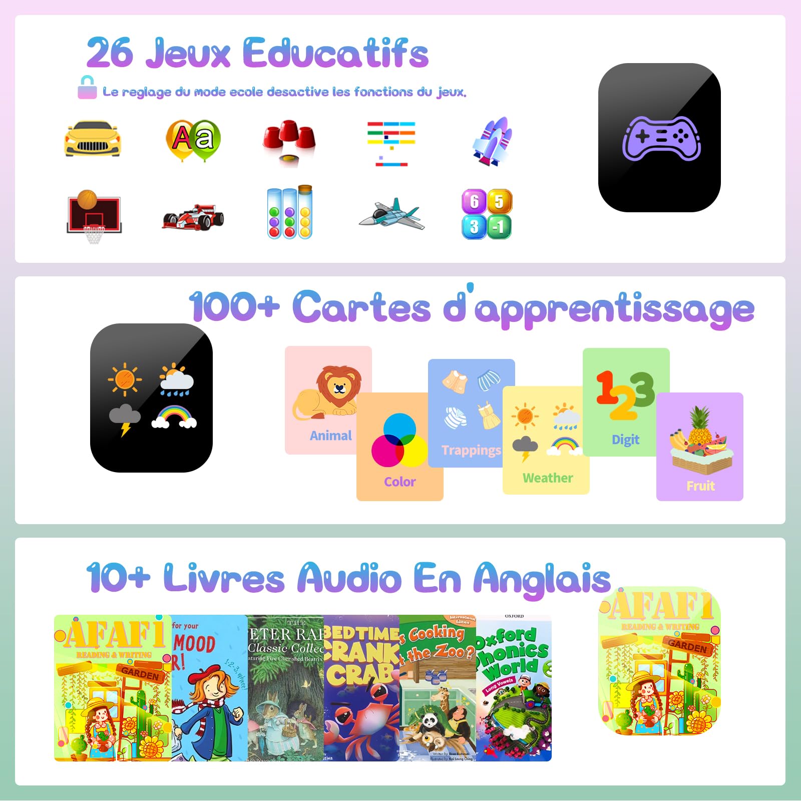 Montre Enfant 26 Jeux, Téléphone, Podomètre, Calories SOS Montre Connectée Enfant Garcon Garçons Filles Caméra HD, Lecteur de Musique, Vidéo, Cadeaux d'anniversaire