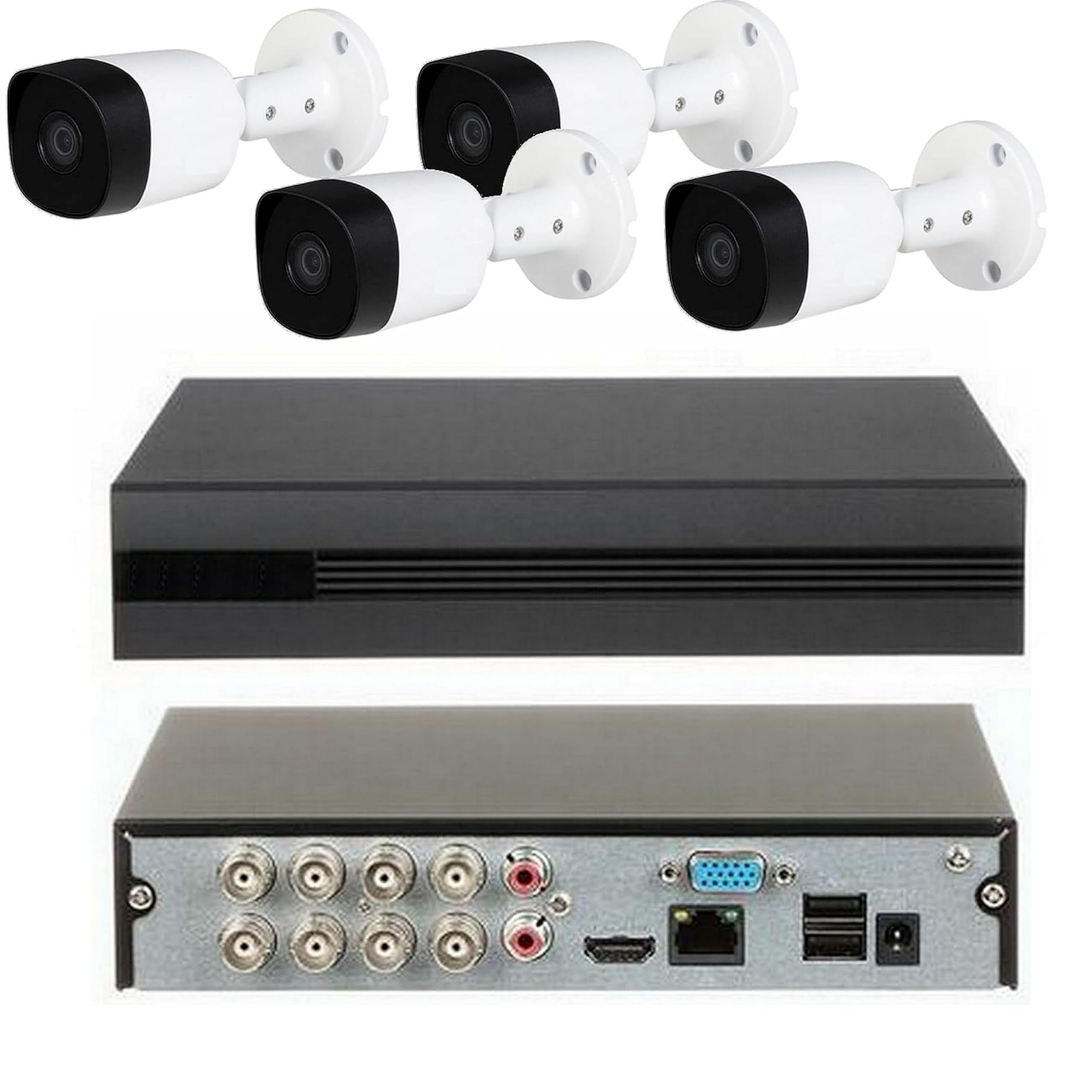 KIT VIDEOSORVEGLIANZA 4 TELECAMERE 5 MP CON MICROFONO INCORPORATO, XVR 8 CANALI 5 MP OMAGGIO 4 ALIMENTATORI PER TELECAMERA