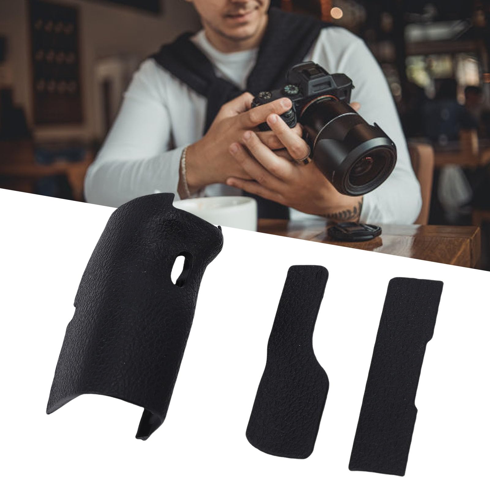 Protector de Piel con Agarre Manual para Cámara, Elegante Material de PU para Entusiastas de A7RM3 A7R3 A7RIII A7M3