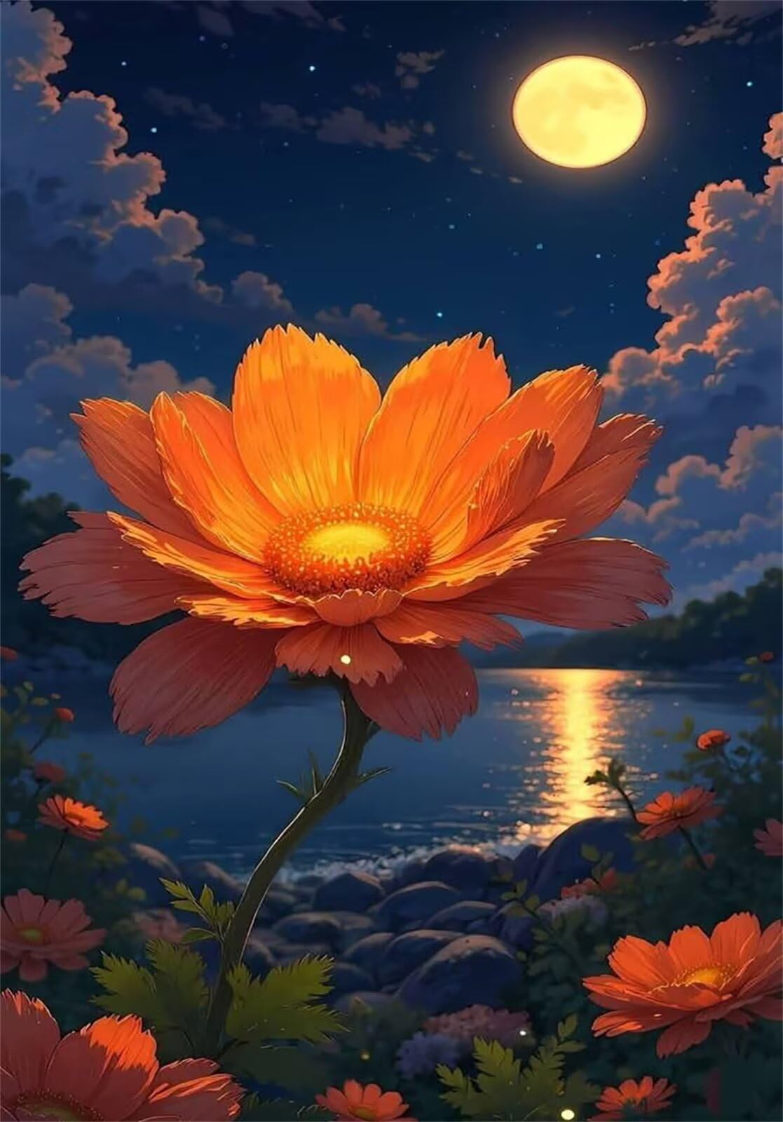 Puzzle 4000 Pezzi per Adulti Fiori Luna, Puzzle Classici 141x87cm, Relax e Riduzione dello Stress, Decorazione Murale Unica