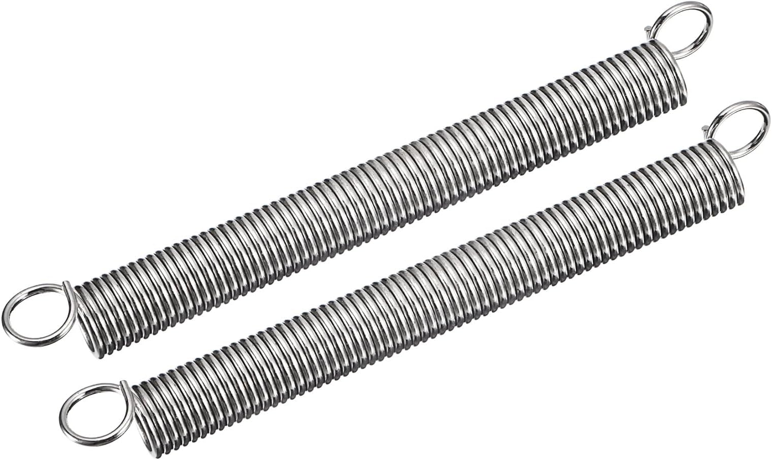 uxcell 2Pcs Extended Spring 9/16 Inch x 6 Inch, 0.07 Inch Spring Steel Dual Hook Tension Springs for Machinery Construction Industrial