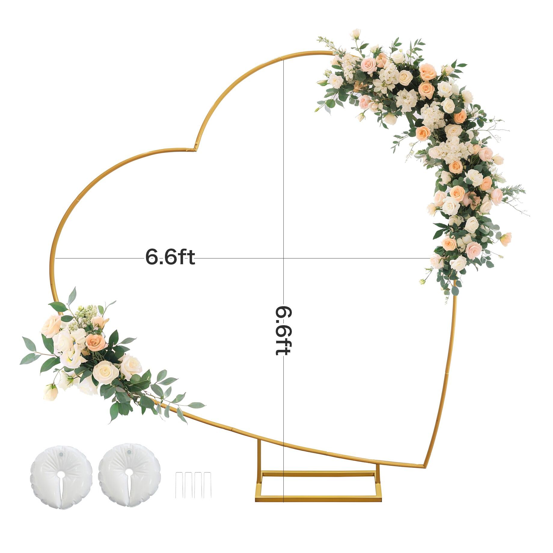 Schräges herzförmiges Ballonbogen Ständer aus goldem Metall Ballonbogen Frame mit Sockel für Hochzeiten, Geburtstage, Partys Foto-Hintergrund Dekorationen