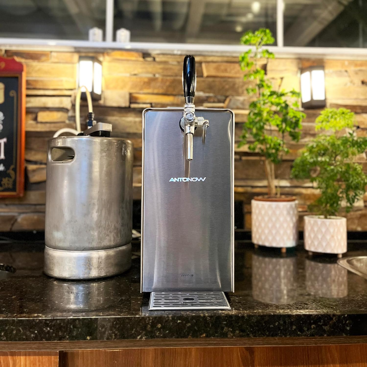 Antonow Kegerator Countertop Cold Draft Beer Dispenser In Brushed Aisi 304 Stainless Steel For Summer Kitchen on Fridge.com - View 5
