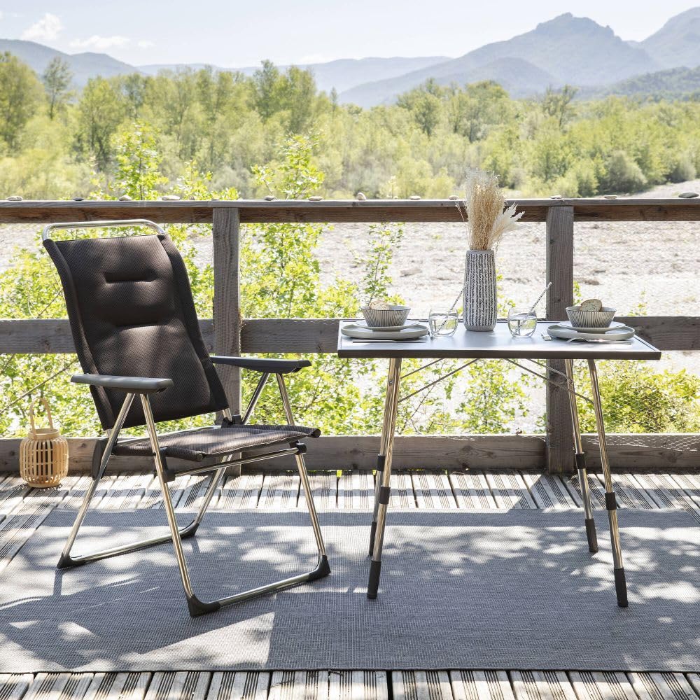 Lafuma Mobilier Fauteuil de Camping Pliant, Compact, ALU Cham, Air Comfort, Couleur: Taupe, LFM2771-6899