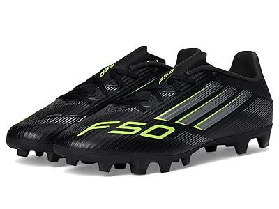 adidas F50 Club Firm/Multi Ground Soccer Cleats Soccer Shoes Black/Iron Metallic/Lucid Lemon : Men
