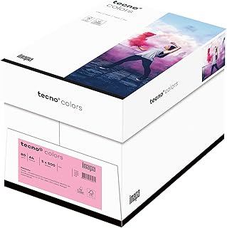 Inapa Tecno Colors: 80 g/m², A4, 2.500 hojas (5 x 500), color rosa