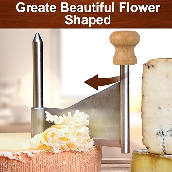 Homoyoyo Cheese Curler Wheel: Stainless Steel Cheese Butter Chocolate Shaver to Create Beautiful Rose-Shaped Cuts Revealing Its Rich Flavor for Restaurants, Cafes, Dessert Shops, Home (Slicer Only)