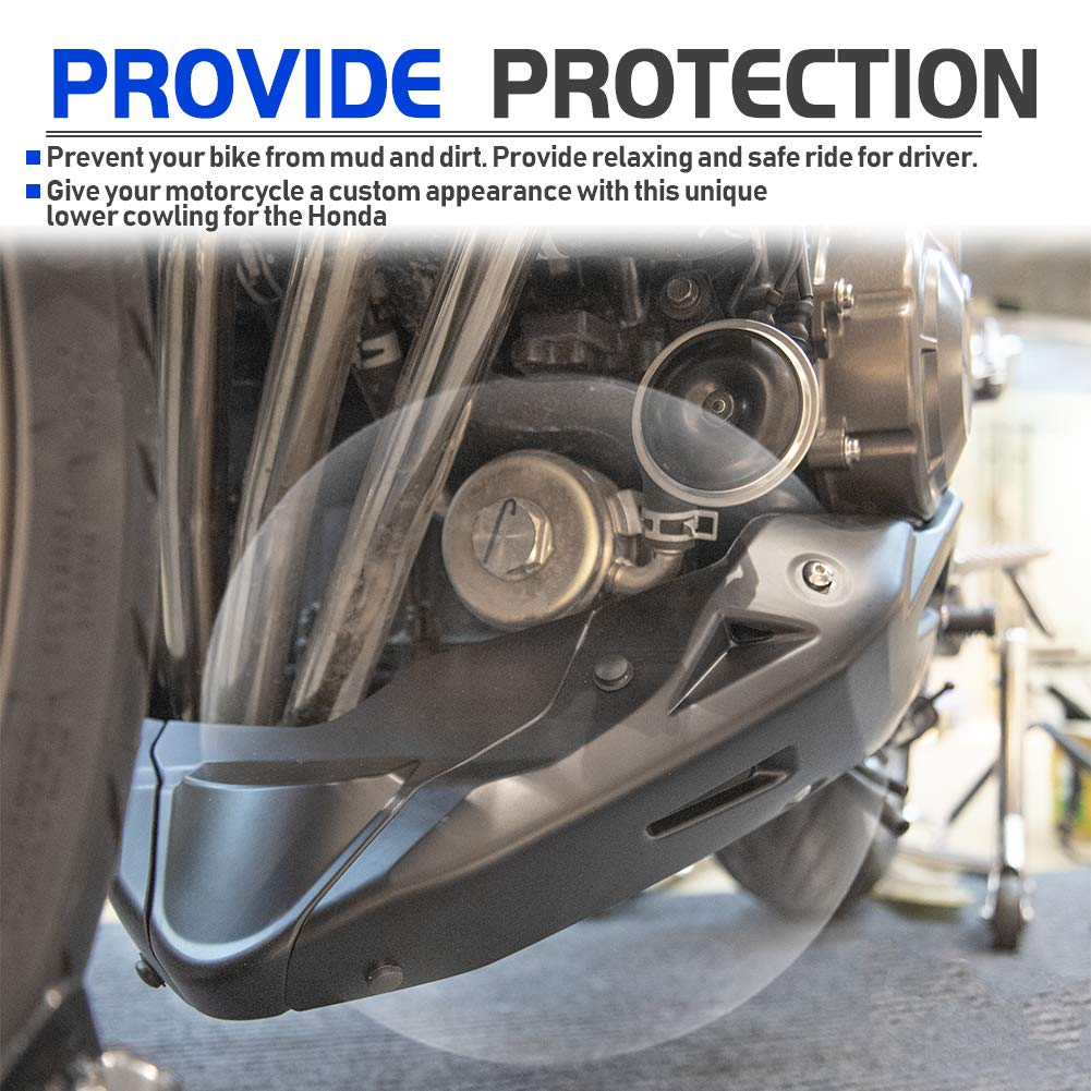 Moto CB650R CB650F CB650FE Pancia inferiore Pancia bassa Pancia motore Spoil Carena Copertura Telaio Protezione per CB 650R 650 R CB 650F 2014 2015 2016 2017 2018 2020 2021 2022 2023 (Nero)