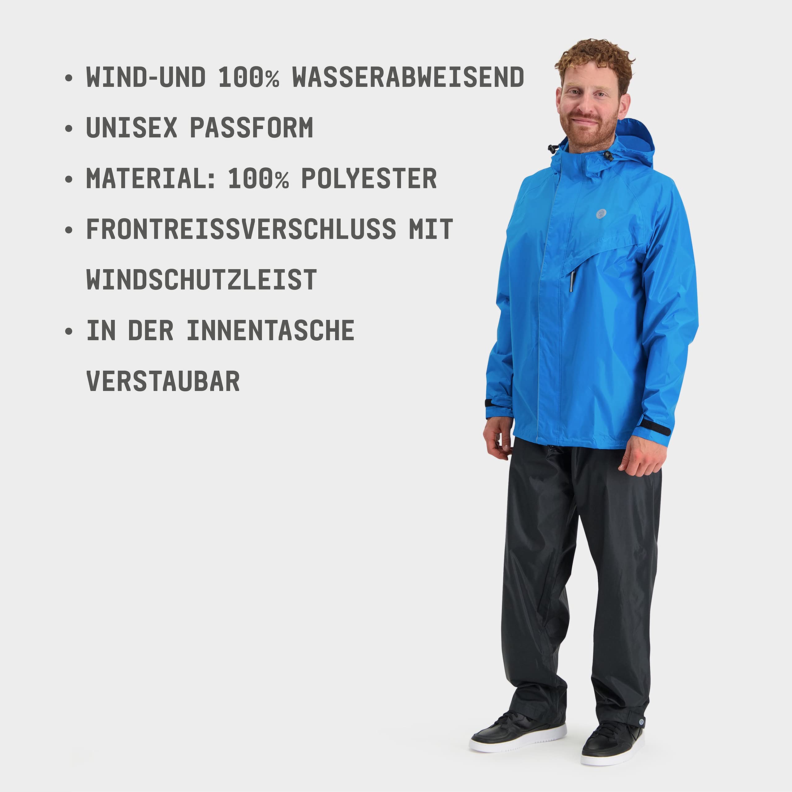 AGU Unisex Essential Passat Regenanzug, Regenkleidung Fahrrad Herren & Damen, Wasserdicht & Reflektierend, 100% Recyceltes Polyester, Unisex SPORTING_GOODS (1er Pack)