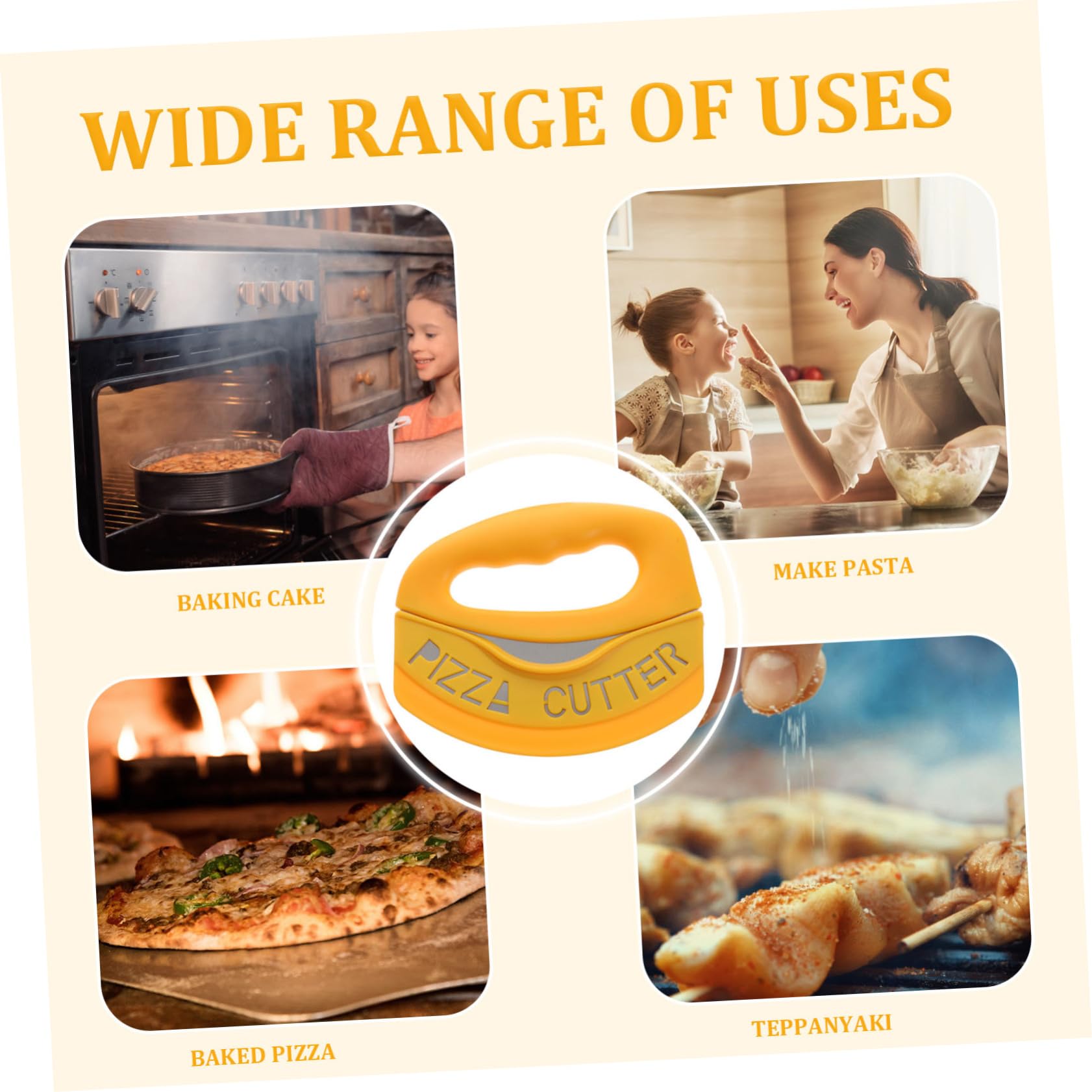 Unomor 2Pcs Creative Stainless Steel Pizza Cutter Multi Purpose Annular Kitchen Cutter for Baking Serving Easy to Clean for Pizzas Cakes and Pastries