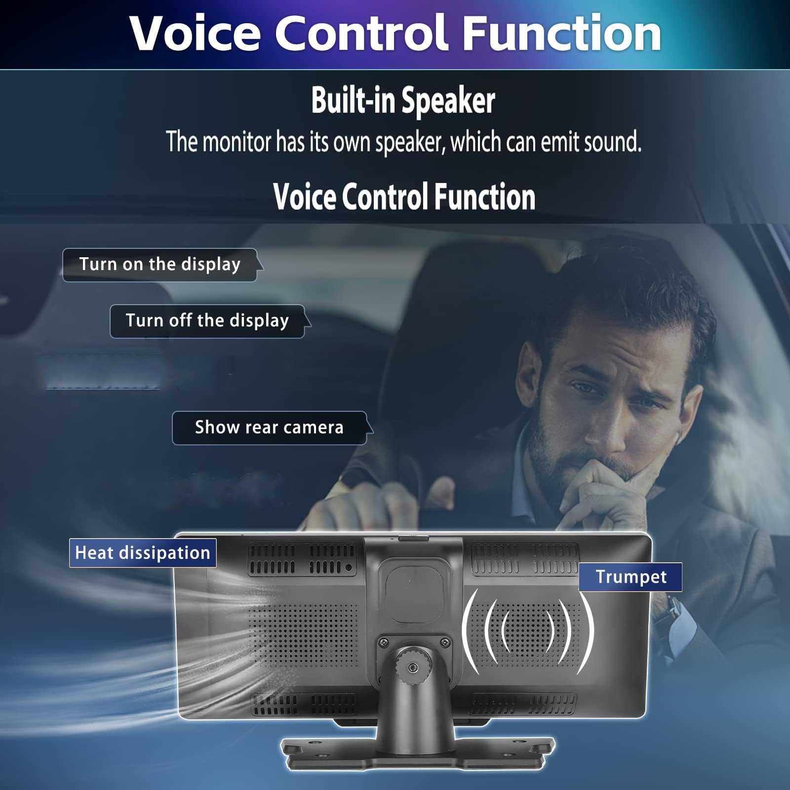SIXTOP 10.36" Portable Car Stereo with Wireless Apple CarPlay Android Auto, 64GB Card - Image 3